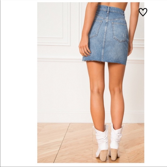 Free People Hallie Denim Distressed Mini Skirt - Picture 3 of 7